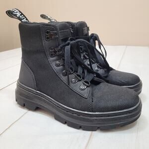 Dr Martens combs black nylon combat boots military
